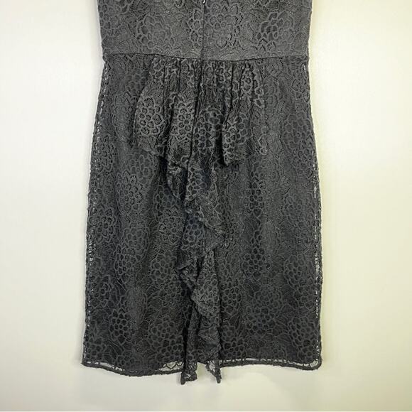 Milly of New York Lace Ruffle Sheath dress black - 2 - Picture 9 of 12
